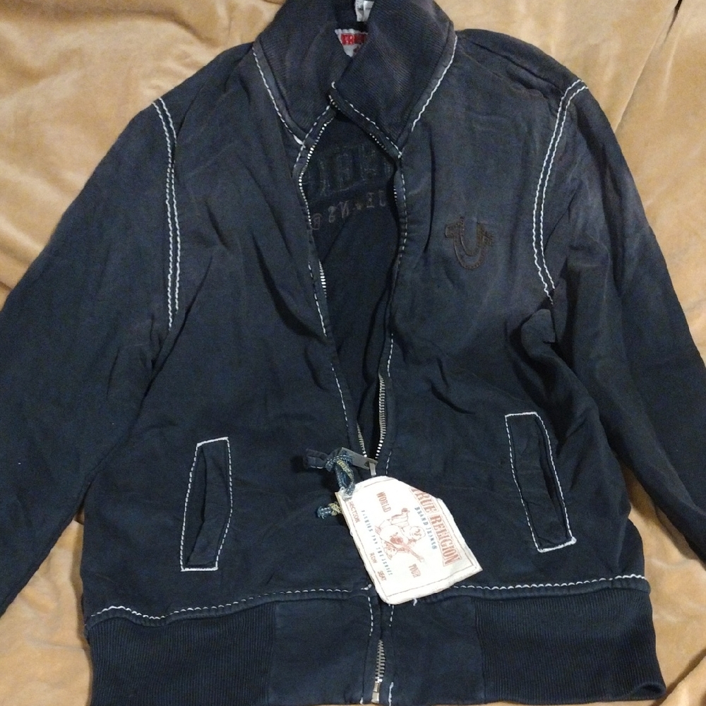 True Religion Dark Jacket with Contrast Stitching